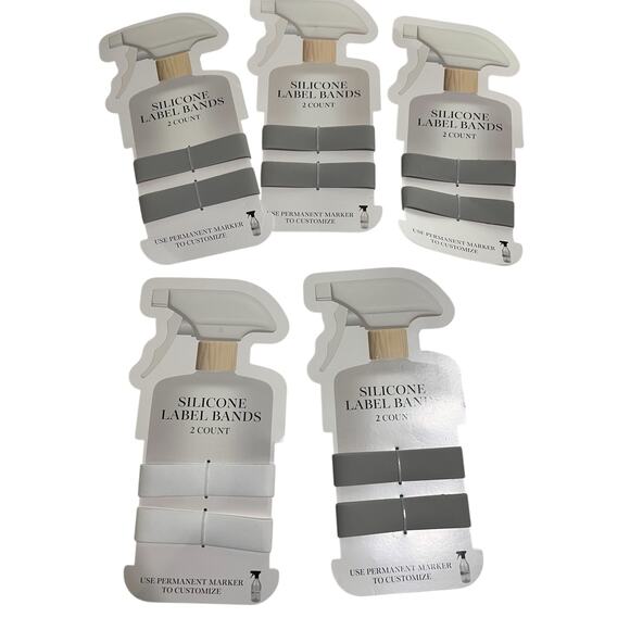 Target Bullseye Playground Silicone Bottle Label Bands Set of 5 Total of 10 Gray - Picture 1 of 1
